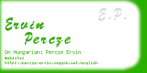 ervin percze business card